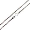 Silver One Silver 925 Pipe Rope Chain Necklace for Men, C3 [Silver, 3mm Width, 50cm Length] with Clasp