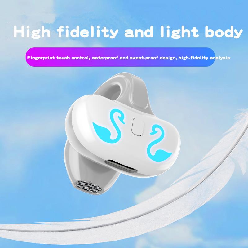 1Pc Ear Clip Wireless Headset V5.3 Non In Ear Single Ear OWS Bluetooth Earphones Running Sports Universal Headphones