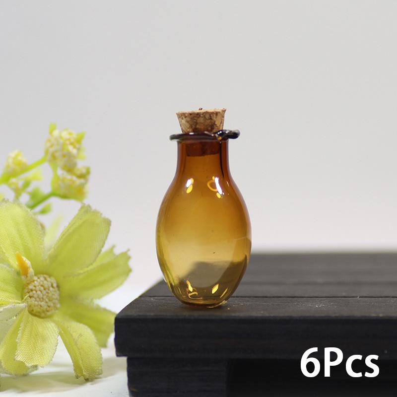6 шт. Мини-стеклянные бутылки с пробками-пробками, прозрачные бутылки с желаниями, подарки, цветные, счастливые, дрейфующие, пустые, крошечные банки, украшения