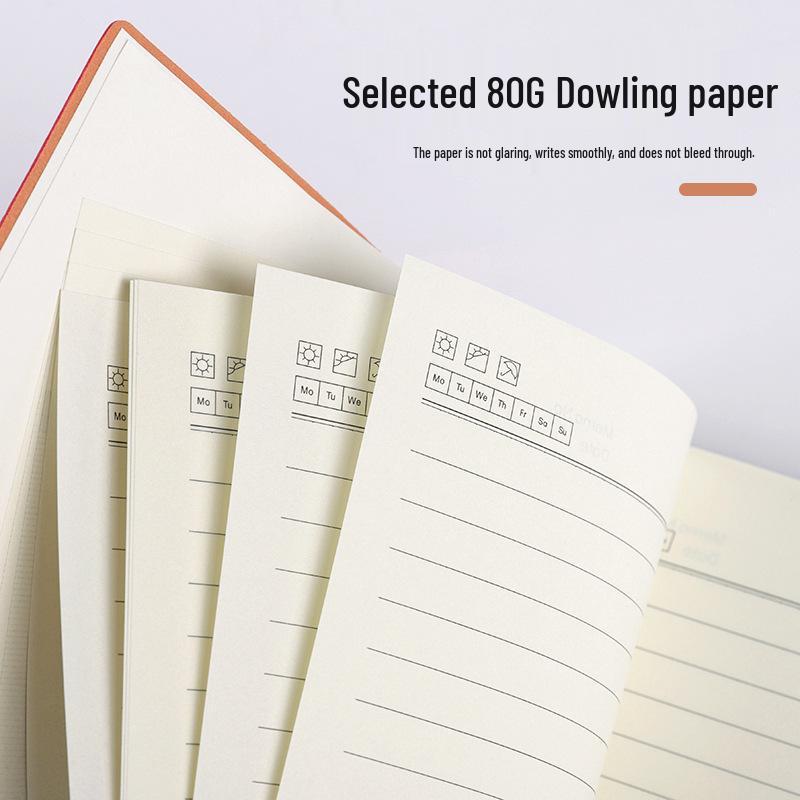 Блокнот A5 из мягкой овчины с петлей для ручки и персонализацией логотипа - Толстый журнал для деловых встреч