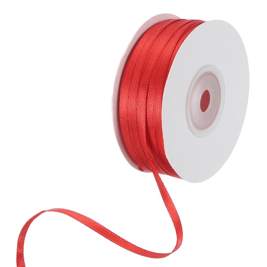 Атласная лента двусторонняя полиэстеровая атласная лента для подарочной упаковки, рукоделия, свадебного декора, 1/8 дюйма x 100 ярдов