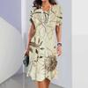 Женское платье-футболка с коротким рукавом для отпуска, 3D-принт, свободное, большого размера, пляжные платья
