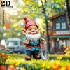 Плоская 2D Фигурка Старого Гнома с Лопатой, Акриловый Садовый Колышек, Легкий Декор для Помещений и Улицы, Для Газона, Забора, Цветочных Горшков, Двора и Сада