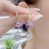 Special Offer: Korean Zircon Flower Earrings - Fresh, Unique, Sweet High-End Clip-Ons for Women