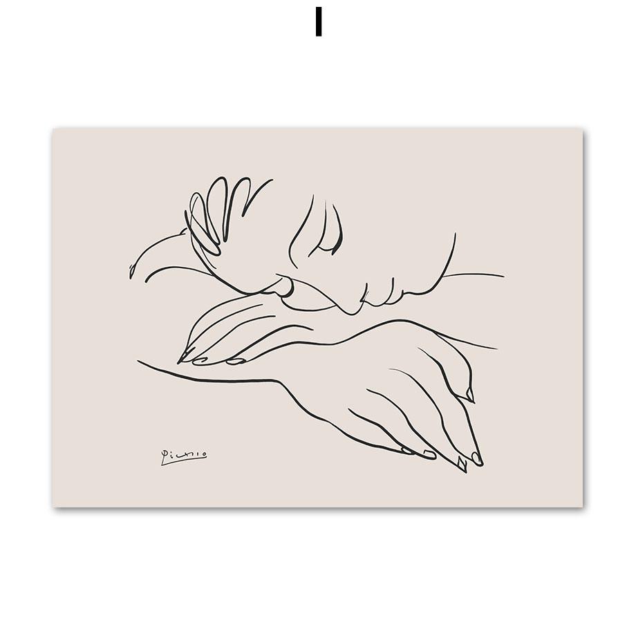 Абстрактный Матисс Пикассо Лицо Голубь Лист Скандинавские Постеры и Принты Живопись Настенное Искусство Холст Настенные Картины для Декора Гостиной