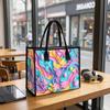  Colorful Floral Pattern Tote Bag Fashion Casual Large Capacity Daily Handbag for Women Shopping Travel Use