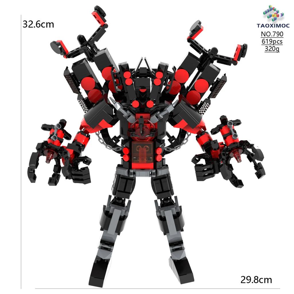 MOC Игрушки из кубиков Модель Совместимый Робот с Туалетом Скибиди Абстрактные Строительные Блоки Монитор Телевизор Динамик