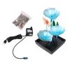 Tabletop Fountain Iron Craft USB Water Fountain Small Desk Waterfall Fountain with LED Light for