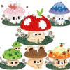 NEW DIY Mushroom Cartoon Rabbit Bear Super Colorful Plant Fungi Building Blocks Kit Girls Bricks Movie Model Kids Toy Children