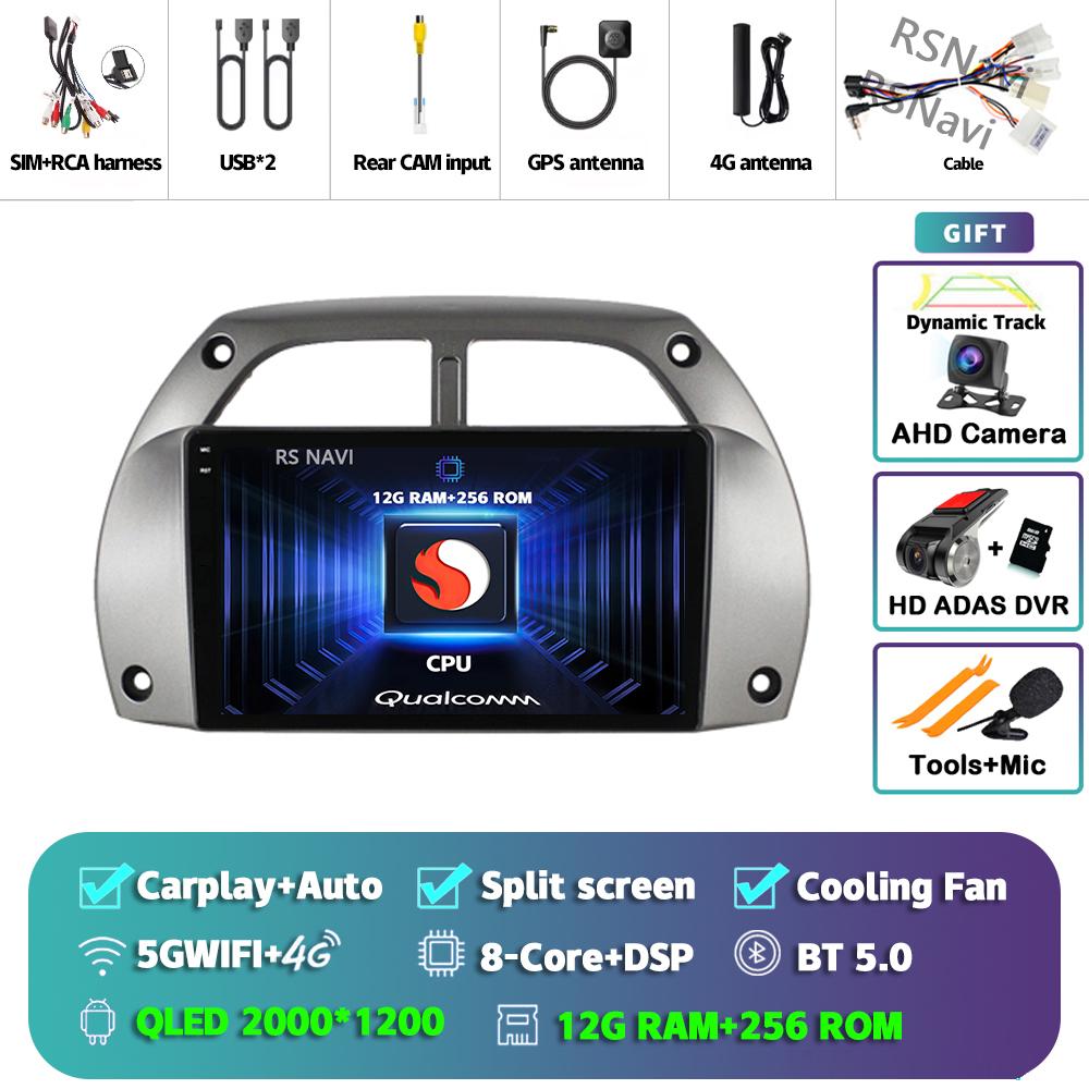 Android 14 Carplay Auto For Toyota RAV4 2001 - 2006 Stereo Car Radio Wifi+4G GPS Navigation Multimedia Player 2Din 360 Camera BT
