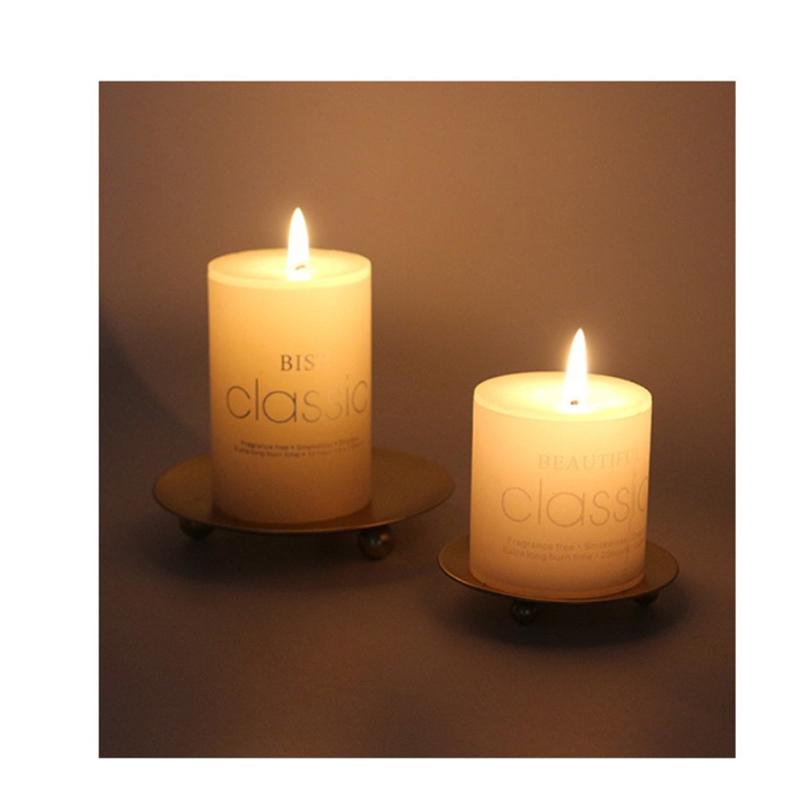 Mini Wrought Iron Candle Holder Creative Simple Geometric Saucer Romantic Candle Cup Table Decoration
