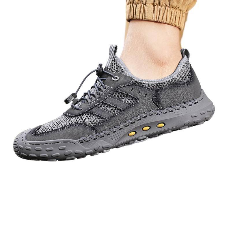 Casual mesh breathable shoes 38-46 breathable leather hollow thin mesh sports