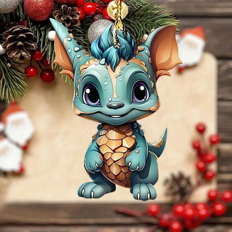 Акриловый декоративный кулон «Черный дракон», автомобильные аксессуары, украшение для внутреннего зеркала заднего вида, рождественская елка, 2D-плоский кулон, сумки и брелки