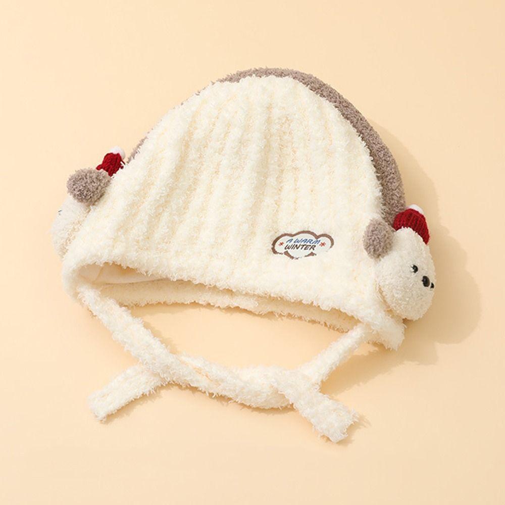 Animal Pattern Children's Plush Knitted Hat Cartoon Cute Kids Earflap Cap Infant Wear