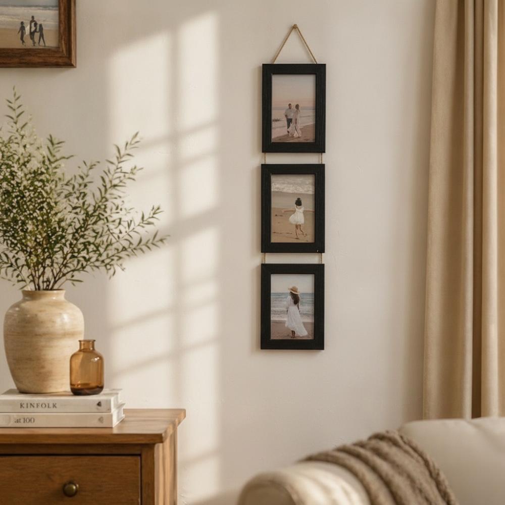Linked Photo Holder Wall Art Picture Frame 6-Inch Vertical Photo Wall  Bedroom
