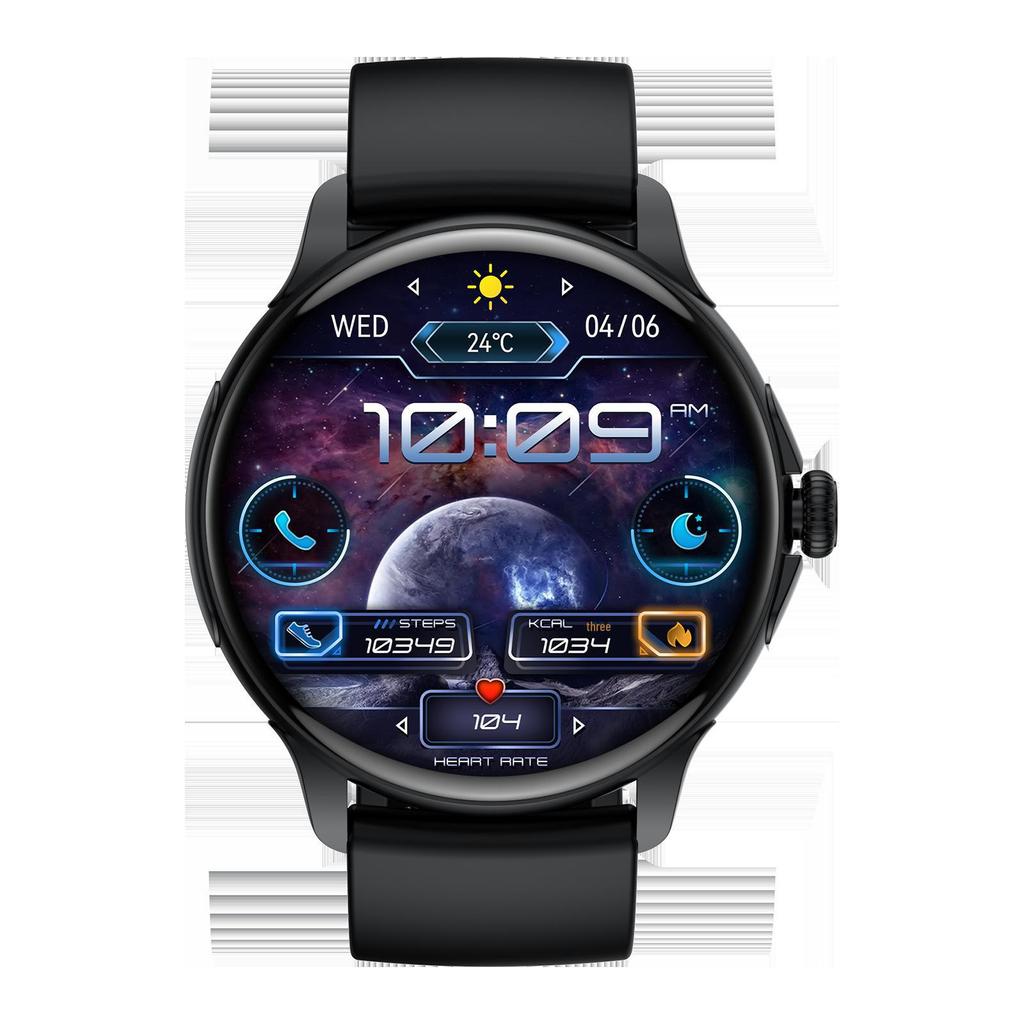 «Умные часы HK49: Bluetooth-вызовы, AMOLED-дисплей, HD-голосовое управление, NFC, обновления погоды, музыка, пульсометр