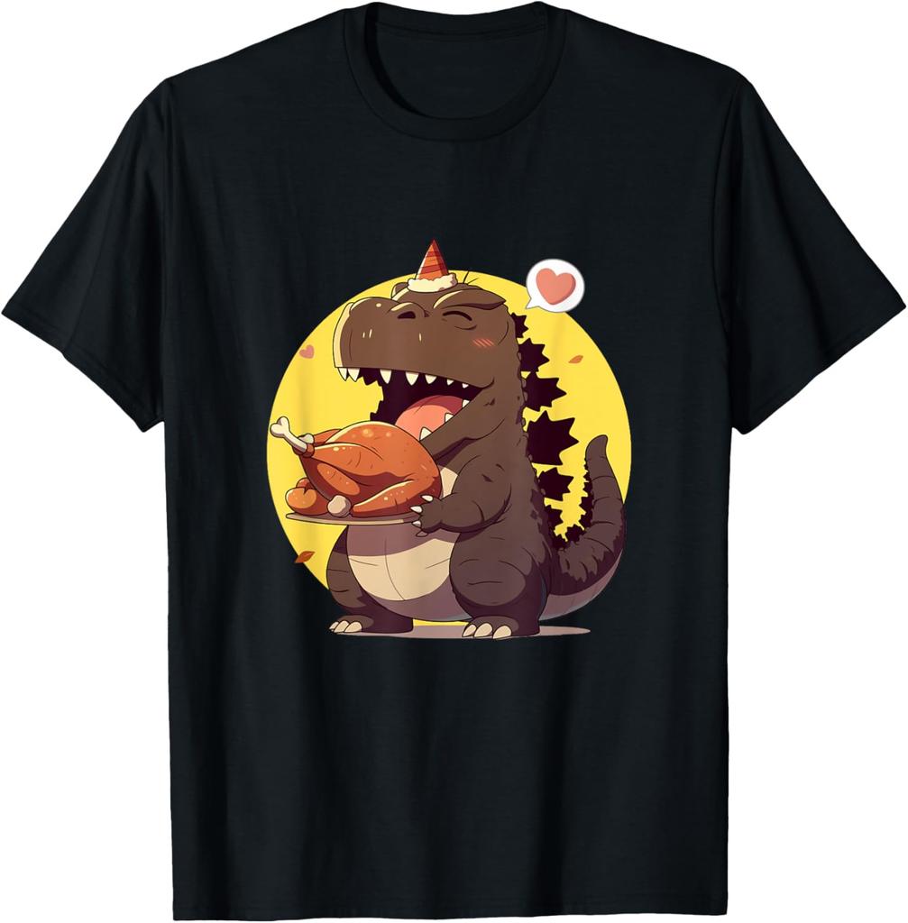 Funny Japanese Kaiju Monster Happy Thanksgiving Celebration Fashion Casual Funny Tshirt S6xl