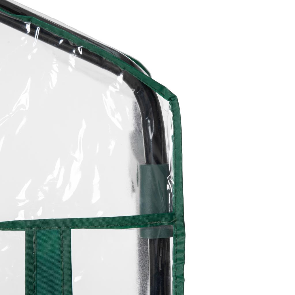 Compact Balcony Greenhouse with 4 Shelves and Clear PVC Cover. 70x50x160cm