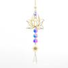 Sun Catcher Crystal Wind Chime, Lotus Flower Pendant Window Garden Decoration, Party Atmosphere Artifact Translucent Crystal Pendant.