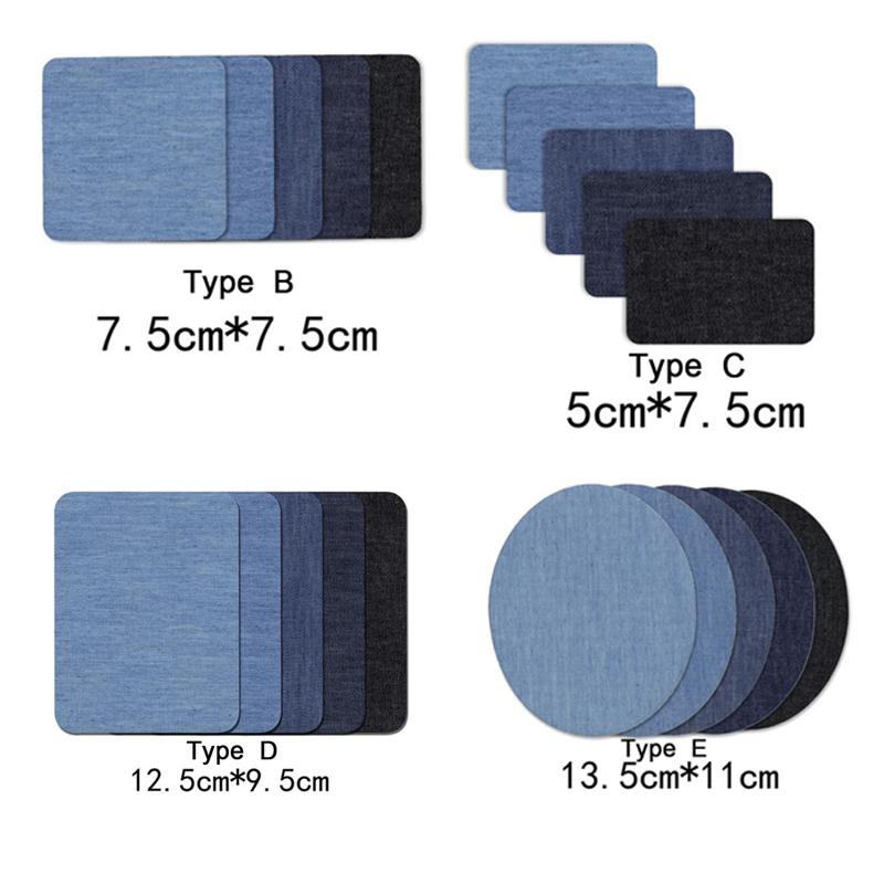 Denim Patches DIY Iron On Denim Elbow Patches Repair Pants For Jean Clothing Pants Badges Apparel Sewing Fabric NEW