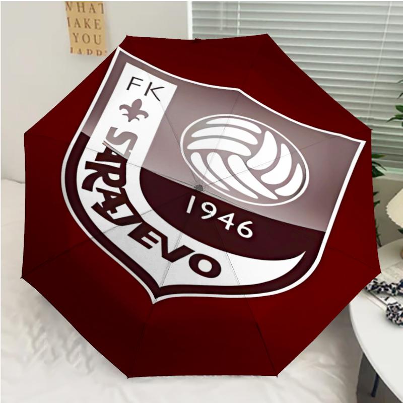 Автоматический зонт FK Sarajevo1946 с принтом, 8 спиц, железный каркас, пластиковая ручка, подходит для путешествий на открытом воздухе и на каждый день, идеальный подарок