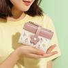 Flowers Printed Mini Coin Purse PU Leather Small Card Bag Unique Mini Keychain Bag Girls