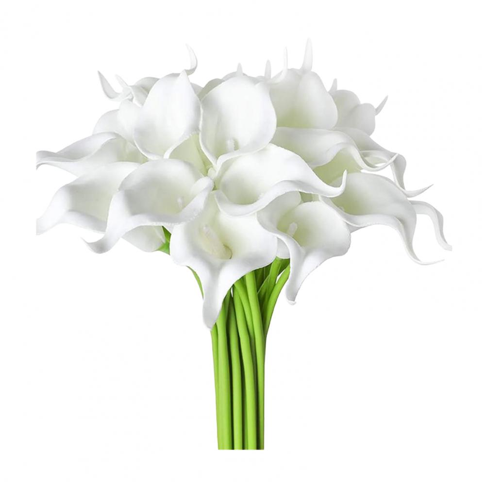 Artificial Phalaenopsis Flowers 5pcs Artificial Calla Bouquet Elegant Faux Flower Arrangement for Wedding Table Decor for Home