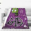 Персонализированные мультяшные одеяла I-Invader Z-Zim, теплые фланелевые пледы для дома, спальни, дивана