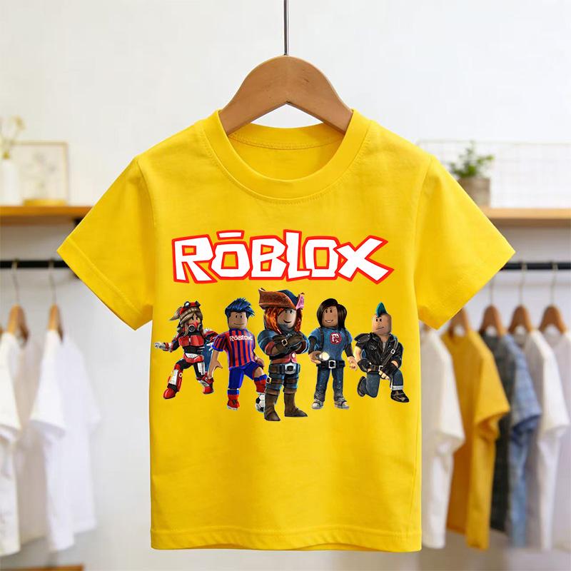 2026Roblox Tshirt Summer FashionShort Sleeved Top Tshirt Boys and Girls Tops Summer Game Streetwear White Kids Tees