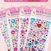Shiny Diamond Crystal Heart Stickers for Kids - Princess & Cartoon Themes
