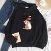 Дун Дун Повышение Зарплаты Забавный Принт Кота Толстовки Женские Осенние Оверсайз Худи Простые Флисовые Свитшоты Уличные S-Xxl Худи