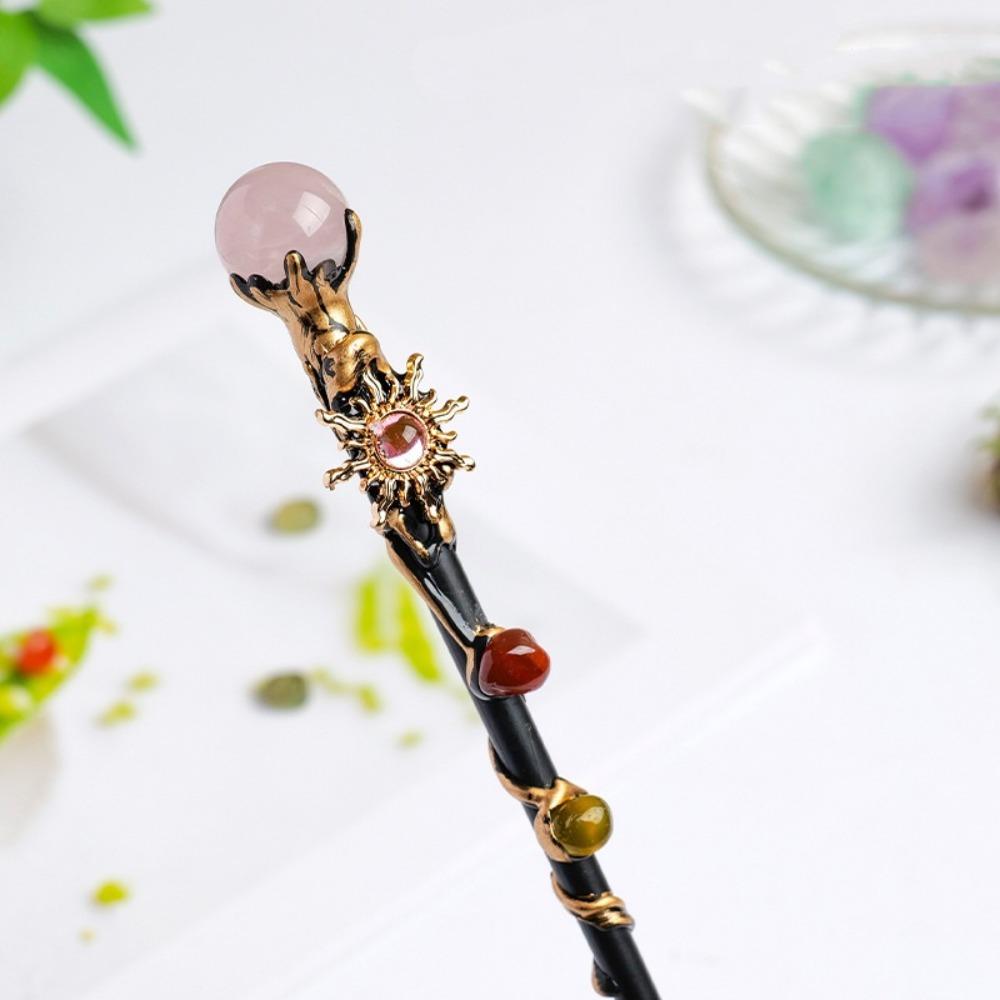 DIY Handmade Crystal Magic Wand Halloween Prop Magic Scepter Creative Fairy Stick Women Girls