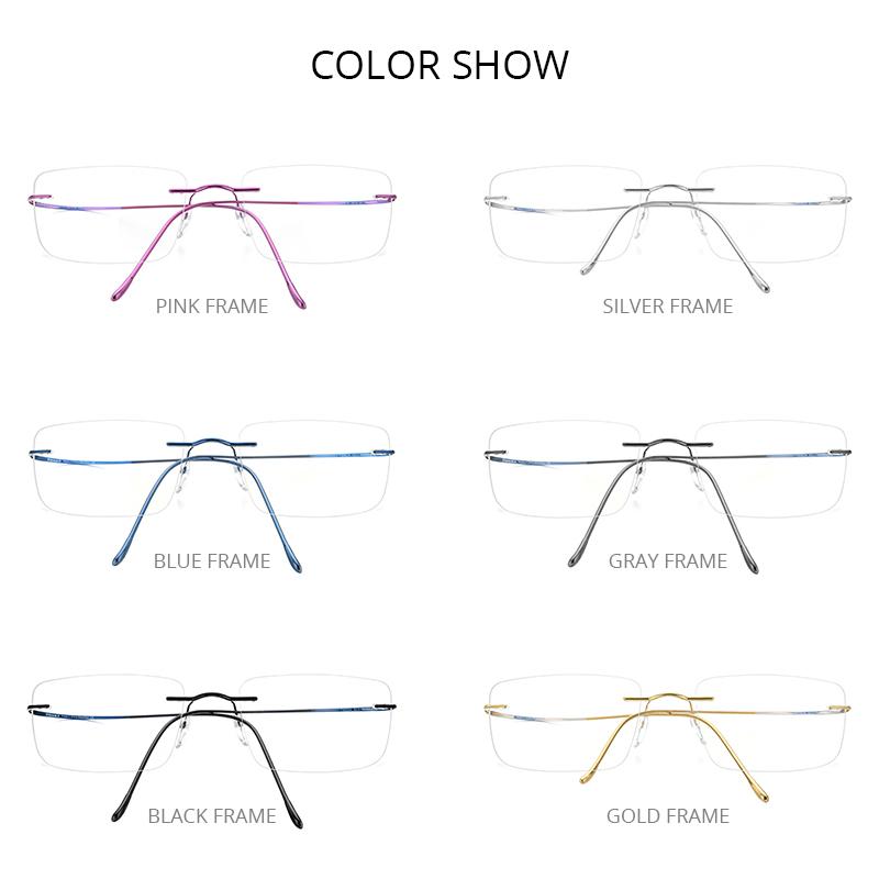 FONEX B Titanium Glasses Frame Men New Brand Design Rimless Square Eyeglasses Frameless Women Ultralight Japanese Eyewear 85634
