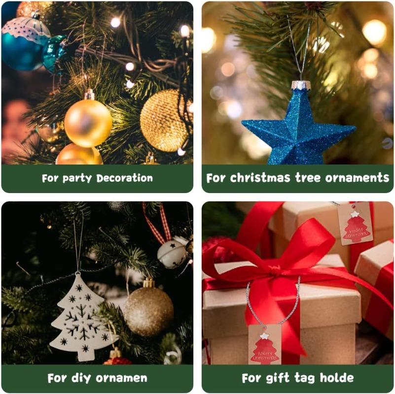 Шары для украшений на елку, вешалка, веревка для елки, 20 см, бирка, этикетка, декоративная веревка с защелками, фиксатор