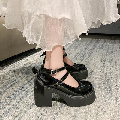 Модные туфли Мэри Джейн для женщин и девочек, модные новые туфли на толстом каблуке для свадебного платья, весенние новые туфли-лодочки, классические с двойной пряжкой
