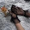 Short Tulle Autumn Lace Summer Accessories New Flexible Spots Stretchy Lotus Leaf Sheers Gloves