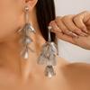 Trendy Flower Long Hanging Earrings Retro Ginkgo Leaf Hollow Earrings Petal Earrings Studs  Hipster