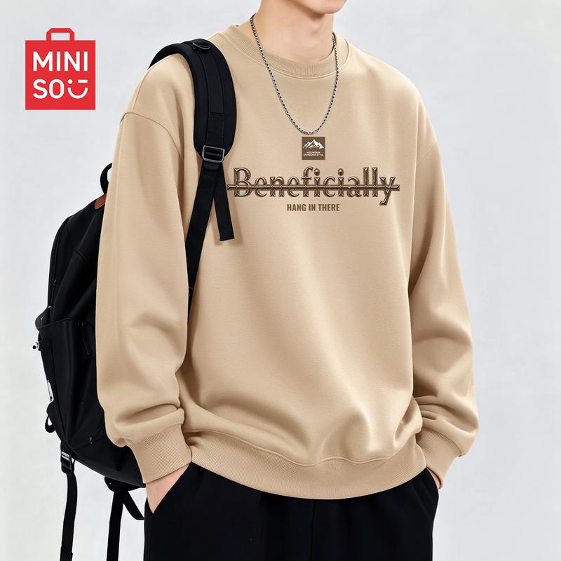MINISO Men's American Casual Loose-Fit Crewneck Sweatshirt