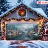 2D плоскость, 2D плоскость баннер, 1 шт., баннер для украшения гаража на тему зимней снежной сцены - дизайн с изображением прибрежного города и горной местности