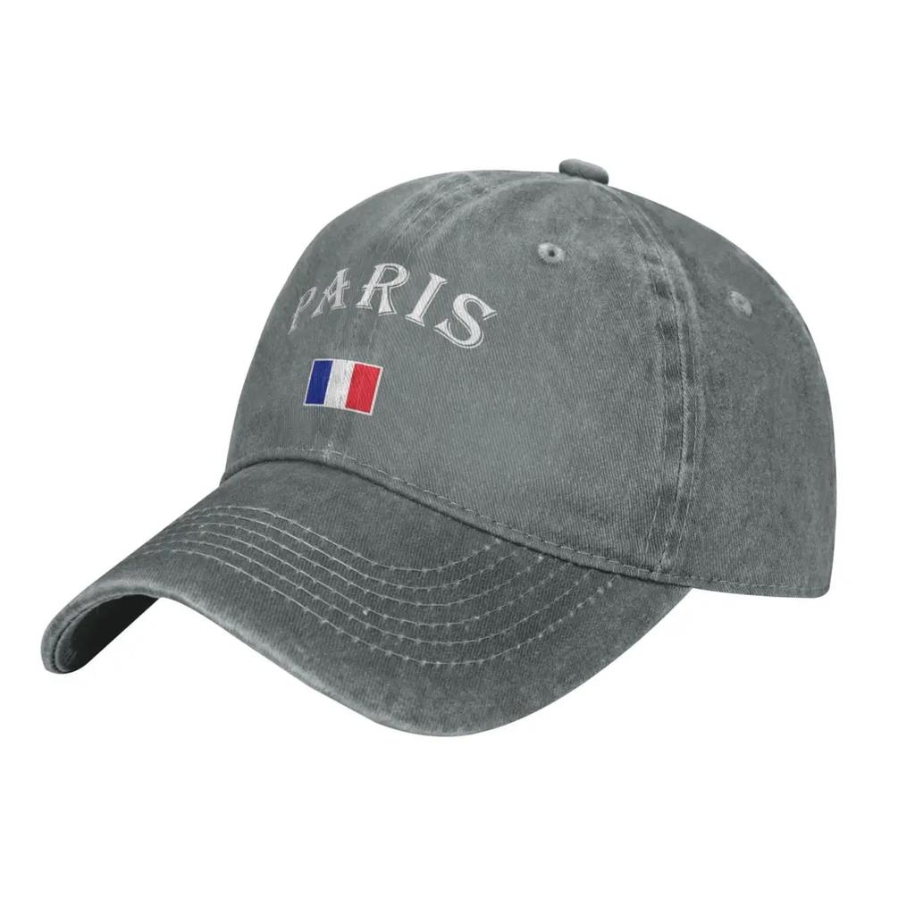 Paris France Flag Design Denim Washed Baseball Cap For Unisex Fashion Womens Snapback Caps Rock Sunscreen Hats