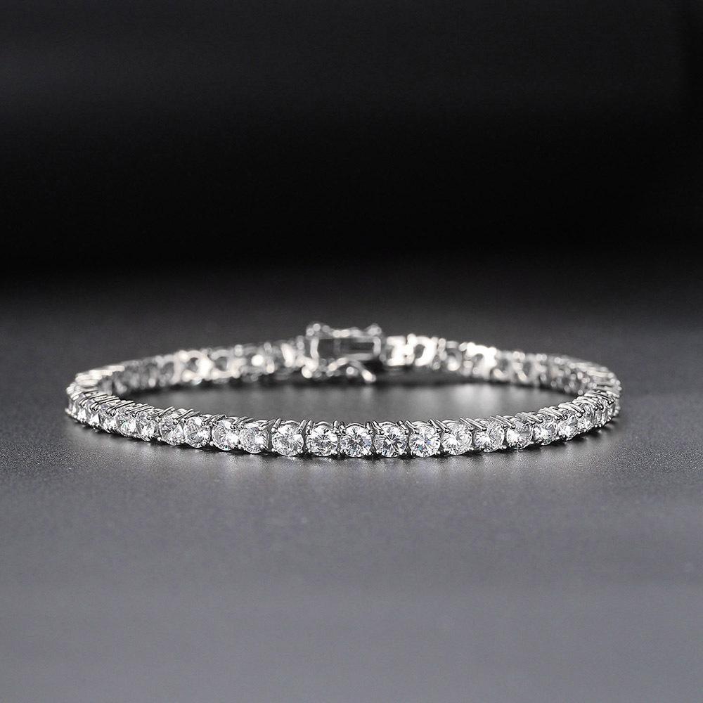 ZAKOL European And American Fashion Round AAA Zircon Bracelet Bangles Unisex Punk Style Hip-hop Jewelry