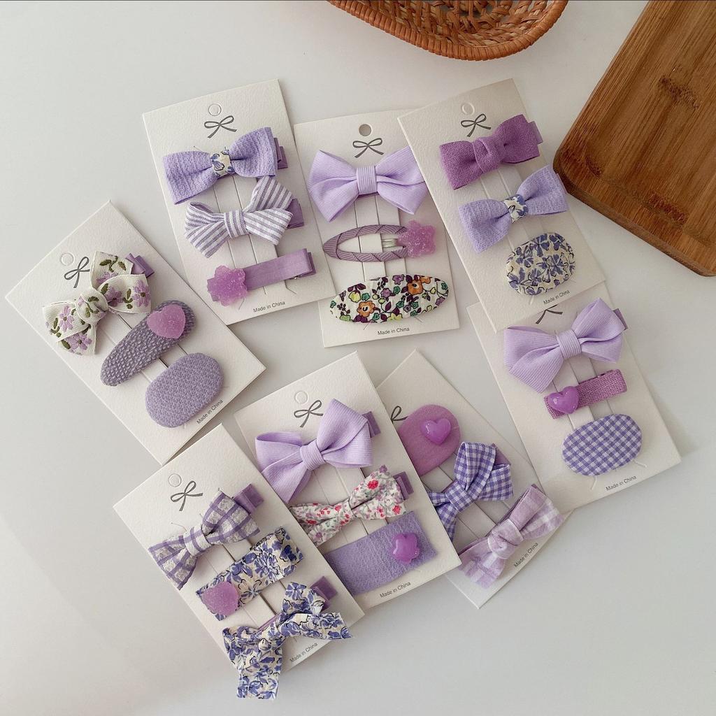 3PCS/set Baby Girls Bow Hairpins Hair Clip for Girls Barrettes Flower Headdress Children Princess Headwear