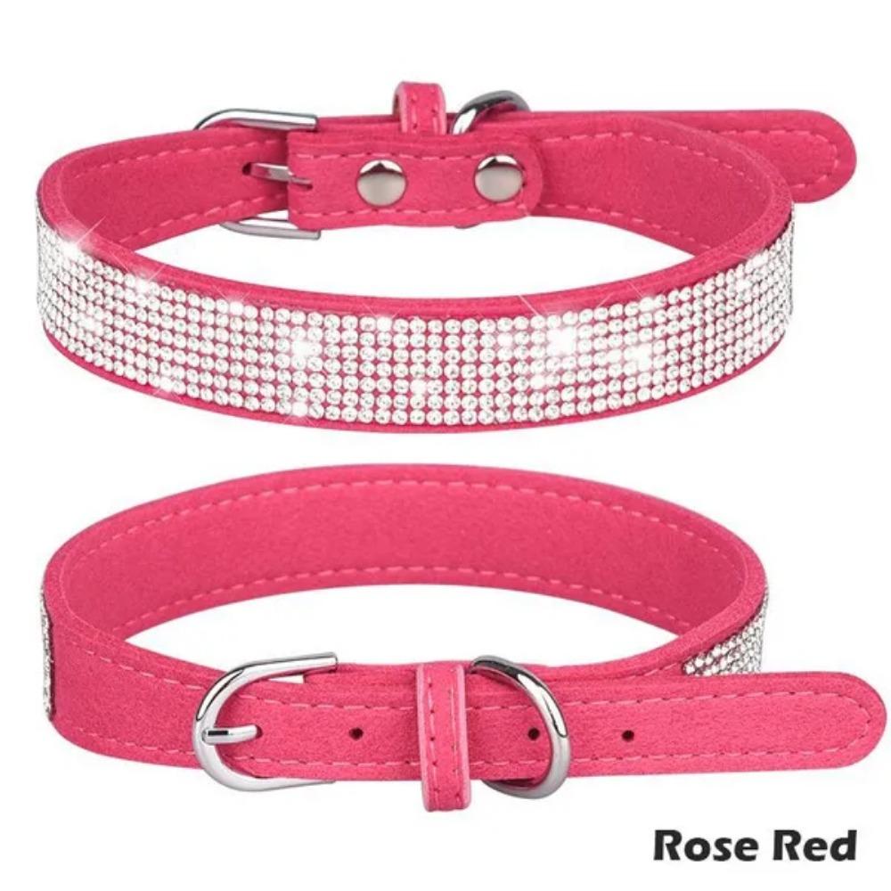 1 шт. ошейник для кошек со стразами, товары для животных, милый ошейник для кошек, собак, щенков, регулируемый кожаный ошейник для щенков