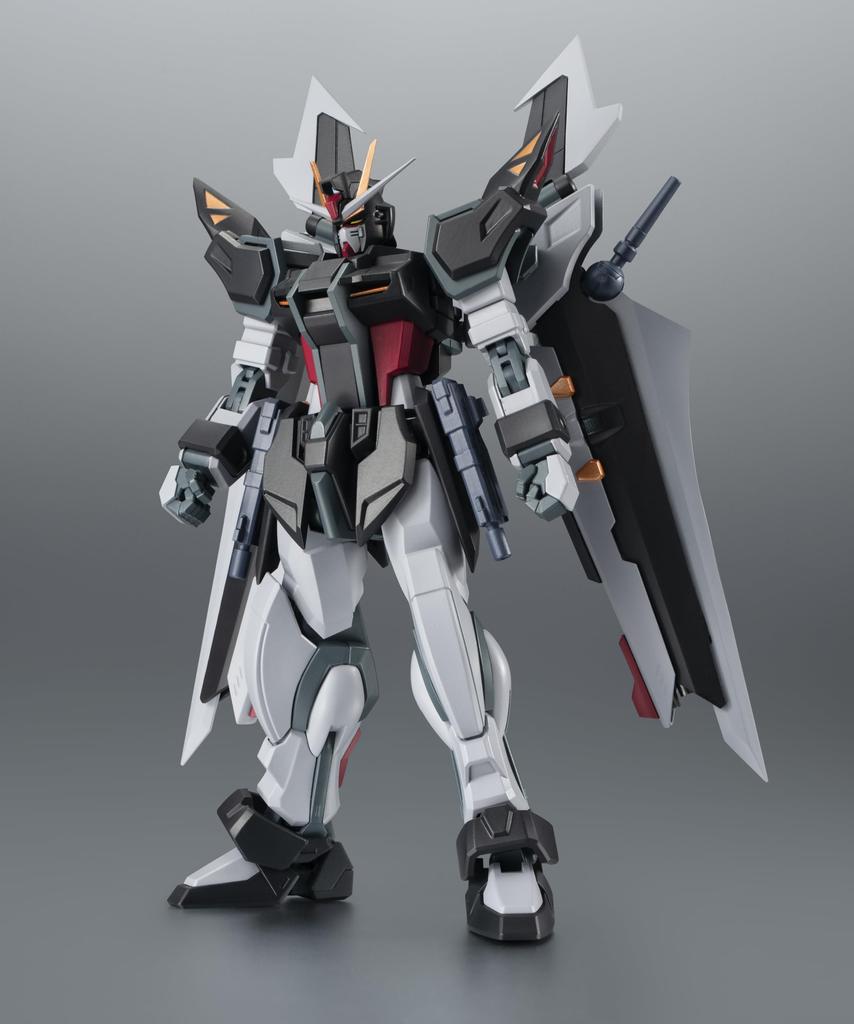 TAMASHII NATIONS ROBOT Spirits Mobile Suit Gundam SEED Strike Noir Gundam 125mm Painted Movable Figure C.E.73 -STARGAZER- GAT-X105E+AQM/E-X09S Ver.
