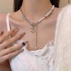 Модное женское ожерелье с жемчугом и кисточками на ключицу - стильный дизайн в виде сердца любви