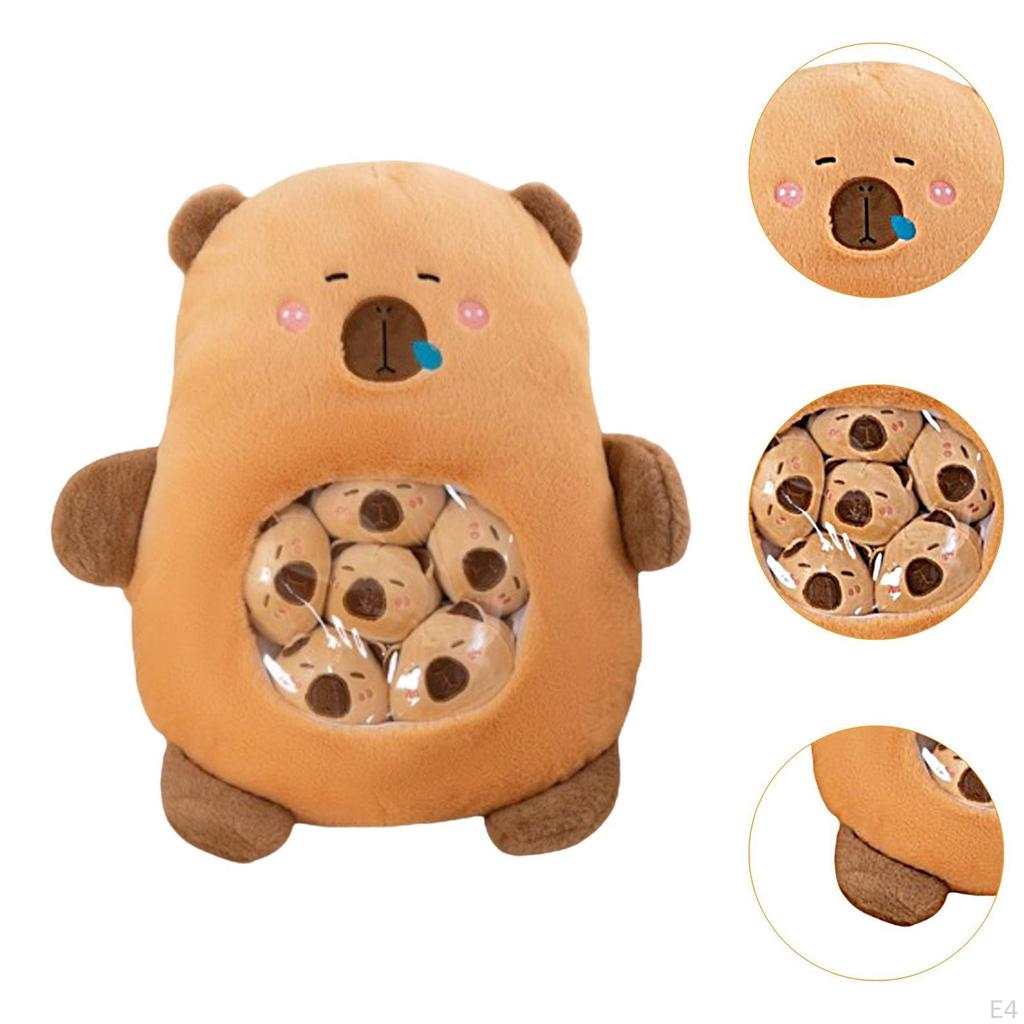 Очаровательная плюшевая игрушка-капибара в подарок с крошечными куколками