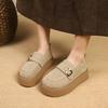 Уличная обувь Женские мокасины Женские туфли на высоком каблуке Повседневные туфли-лодочки на платформе Женские металлические украшения Слипоны Швейные туфли Женские