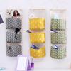 Cotton Linen Waterproof Nordic Hanging Multi-layer Fabric Storage Bag