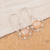 Natural Peach Moonstone Gemstone 925 Sterling Silver Handmade Earrings 1.40" EE-56-29