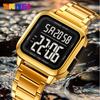 SKMEI 2133 Цифровые наручные часы Мужские Будильник Reloj Hombre Роскошные Нержавеющая сталь Легкие Спортивные Модные Часы Мужские 3 Бар Водонепроницаемые